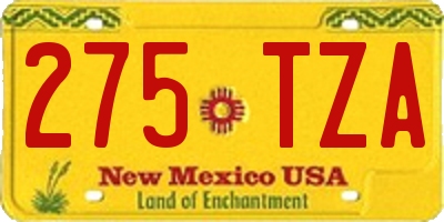 NM license plate 275TZA