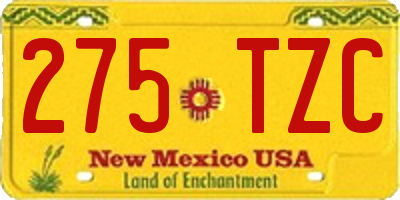 NM license plate 275TZC