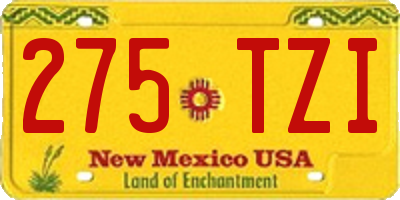 NM license plate 275TZI