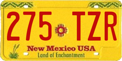 NM license plate 275TZR