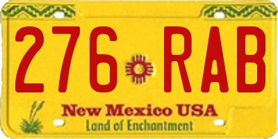 NM license plate 276RAB