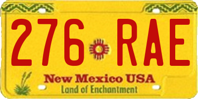 NM license plate 276RAE