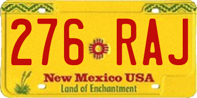 NM license plate 276RAJ