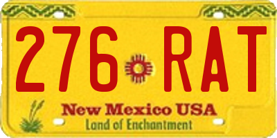 NM license plate 276RAT
