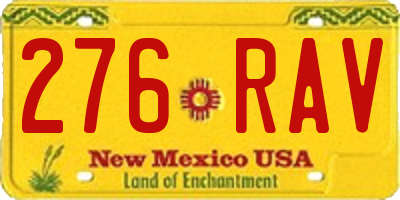 NM license plate 276RAV