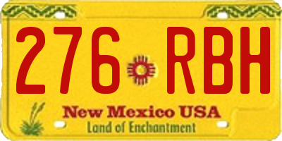 NM license plate 276RBH
