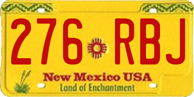 NM license plate 276RBJ