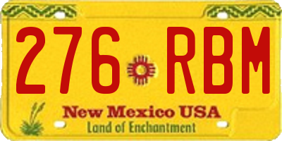 NM license plate 276RBM