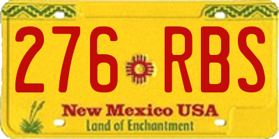 NM license plate 276RBS