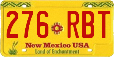 NM license plate 276RBT