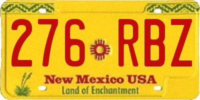 NM license plate 276RBZ