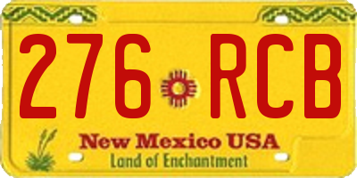 NM license plate 276RCB