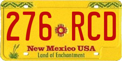 NM license plate 276RCD