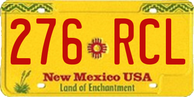 NM license plate 276RCL
