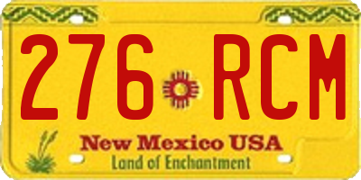 NM license plate 276RCM