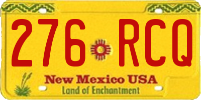NM license plate 276RCQ