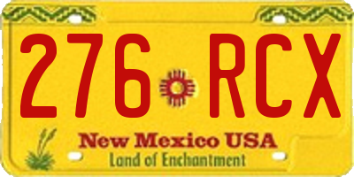 NM license plate 276RCX