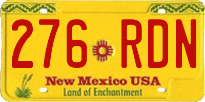 NM license plate 276RDN