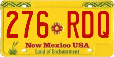 NM license plate 276RDQ