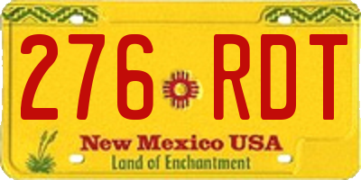 NM license plate 276RDT