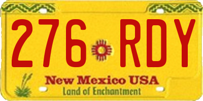 NM license plate 276RDY