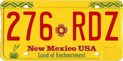 NM license plate 276RDZ
