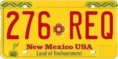 NM license plate 276REQ