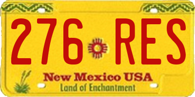NM license plate 276RES
