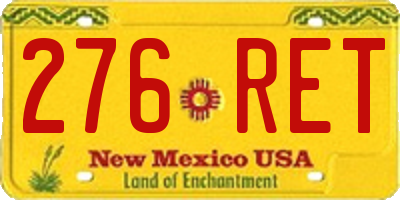 NM license plate 276RET
