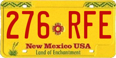 NM license plate 276RFE