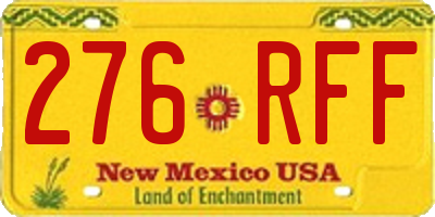 NM license plate 276RFF