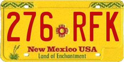 NM license plate 276RFK