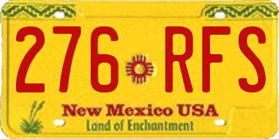 NM license plate 276RFS