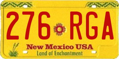 NM license plate 276RGA