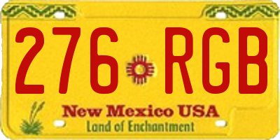 NM license plate 276RGB