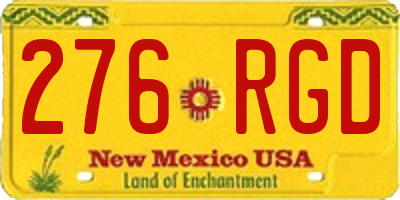 NM license plate 276RGD