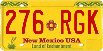 NM license plate 276RGK