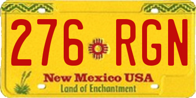 NM license plate 276RGN