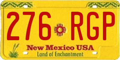 NM license plate 276RGP