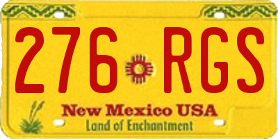 NM license plate 276RGS