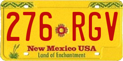 NM license plate 276RGV