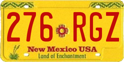 NM license plate 276RGZ
