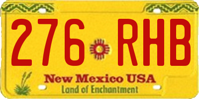 NM license plate 276RHB