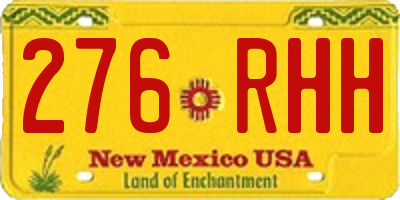 NM license plate 276RHH