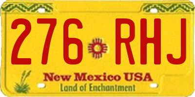 NM license plate 276RHJ