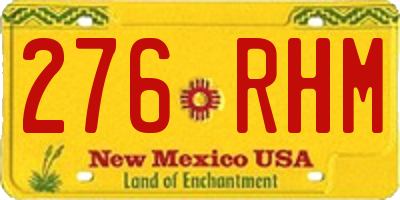 NM license plate 276RHM