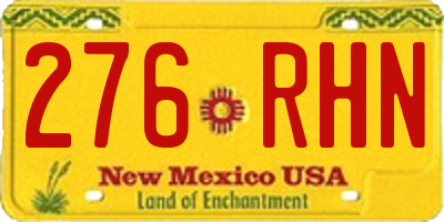 NM license plate 276RHN