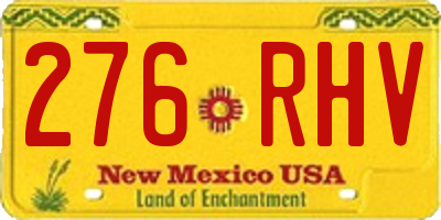 NM license plate 276RHV
