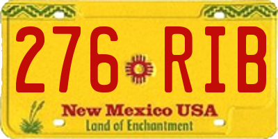 NM license plate 276RIB