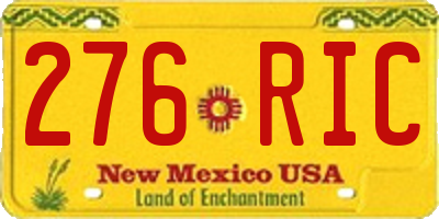 NM license plate 276RIC